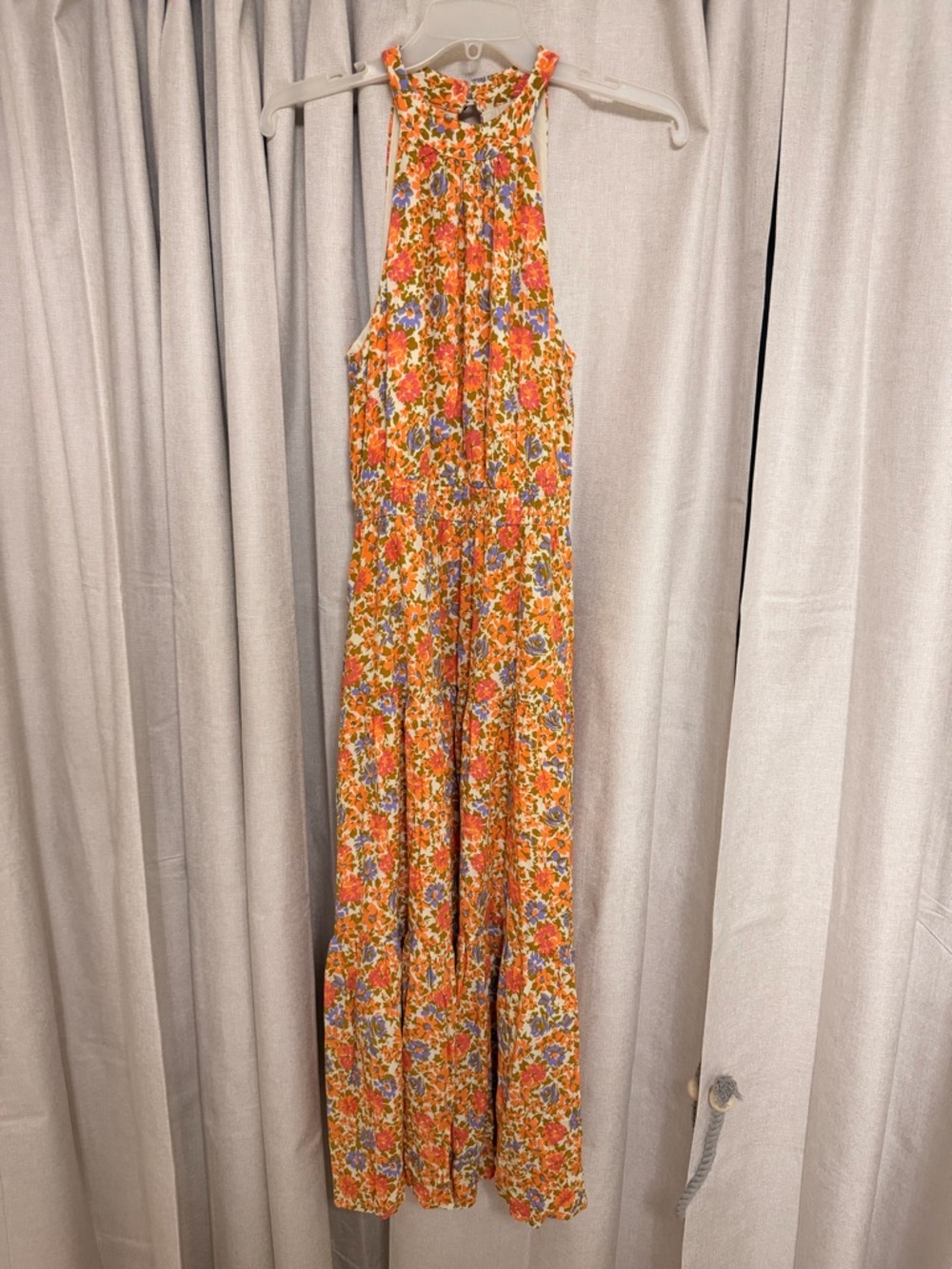 Anthropologie Lost + Wander Floral Halter Dress - Cali Dreaming Midi